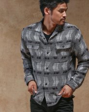 画像6: RATS/NATIVE JACQUARD SHIRT（GRAY）［ネイティブジャガードシャツ-23秋冬］ (6)