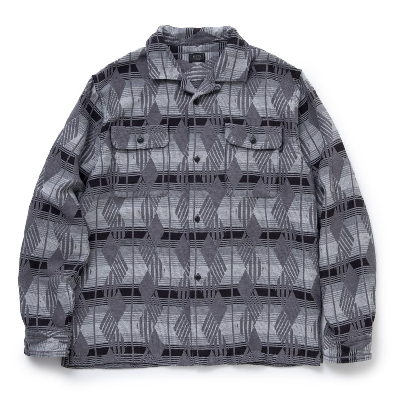 画像1: RATS/NATIVE JACQUARD SHIRT（GRAY）［ネイティブジャガードシャツ-23秋冬］