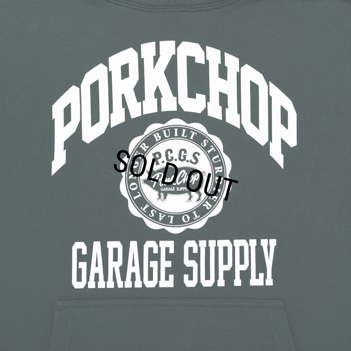 画像3: PORKCHOP/2nd COLLEGE HOODIE（FOREST）［プルオーバーパーカー-23秋冬］ (3)