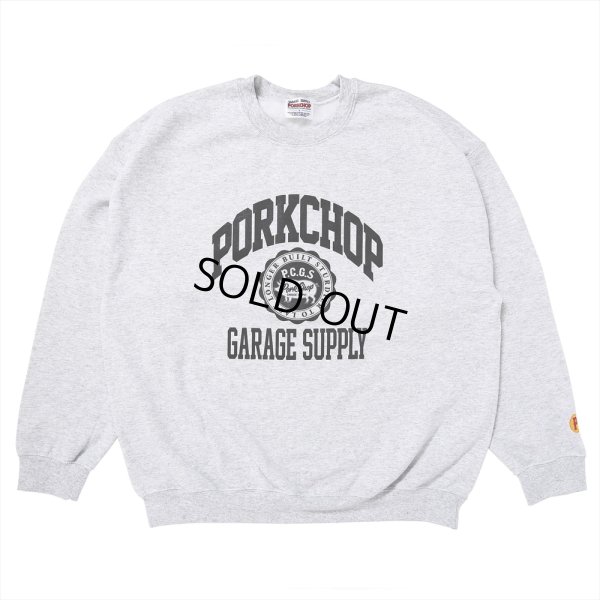 画像1: PORKCHOP/2nd COLLEGE SWEAT（GRAY）［クルーネックスウェット-23秋冬］