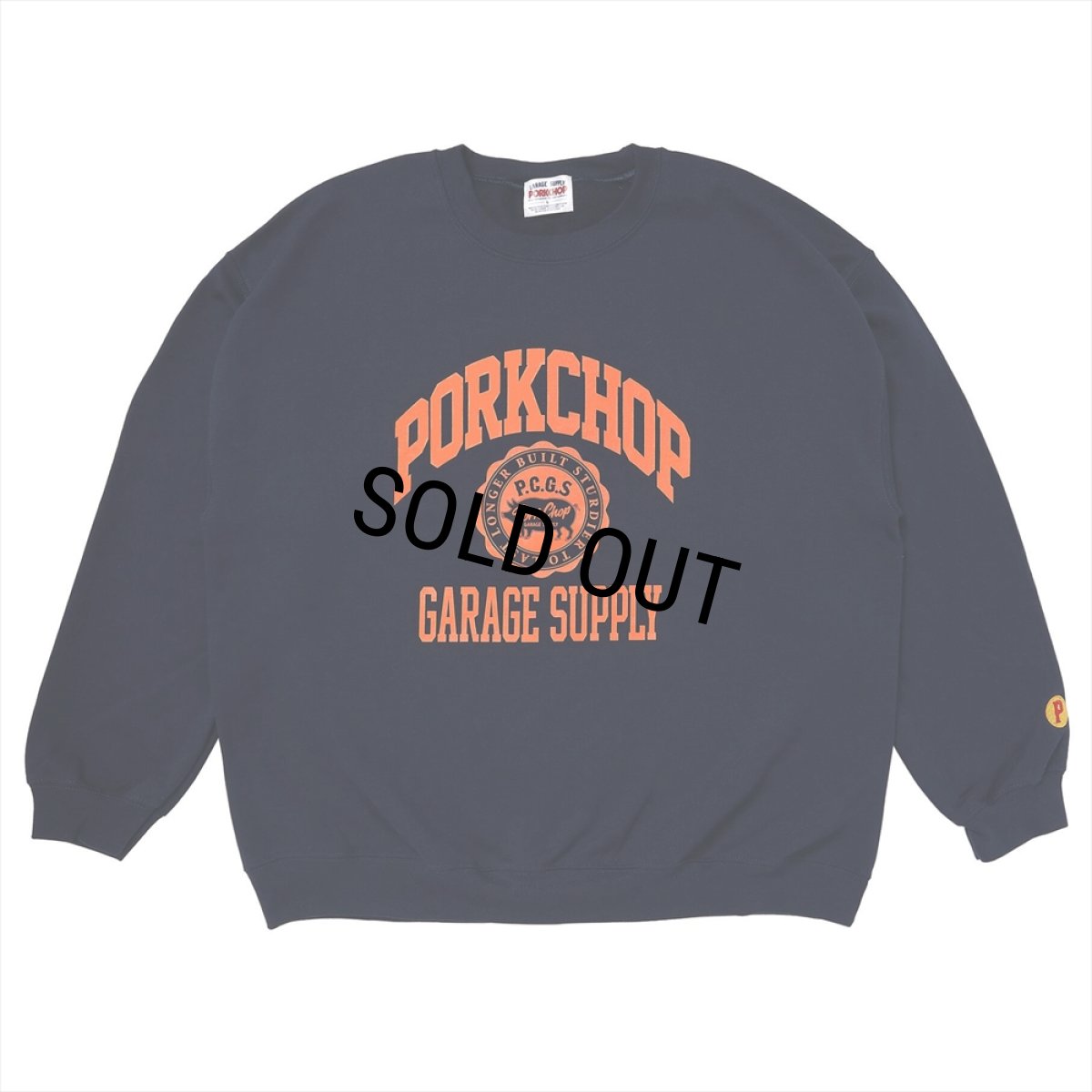 画像1: PORKCHOP/2nd COLLEGE SWEAT（NAVY）［クルーネックスウェット-23秋冬］ (1)