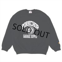 PORKCHOP/2nd COLLEGE SWEAT（BLACK）［クルーネックスウェット-23秋冬］