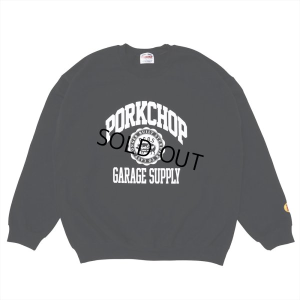 画像1: PORKCHOP/2nd COLLEGE SWEAT（BLACK）［クルーネックスウェット-23秋冬］