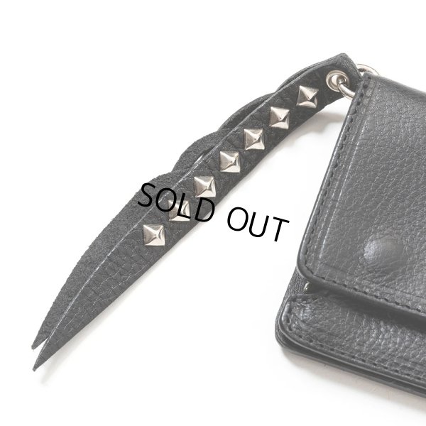 画像3: CALEE/PLANE LEATHER LONG WALLET＜STUDS CHARM＞（BLACK）［ロングウォレット-23秋冬］