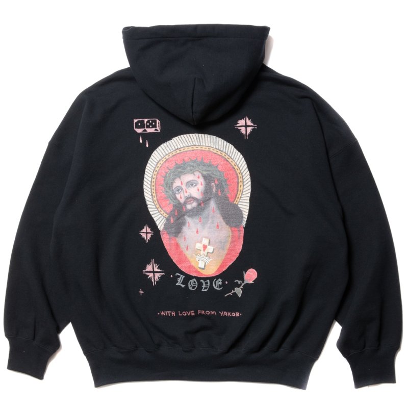 画像2: COOTIE PRODUCTIONS/Open End Yarn Sweat Hoodie（JESUS）（Black）［スウェットフーディー-23秋冬］