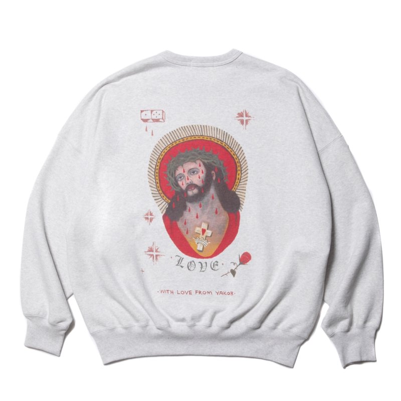 画像2: COOTIE PRODUCTIONS/Open End Yarn Sweat Crew（JESUS）（Oatmeal）［スウェットクルー-23秋冬］