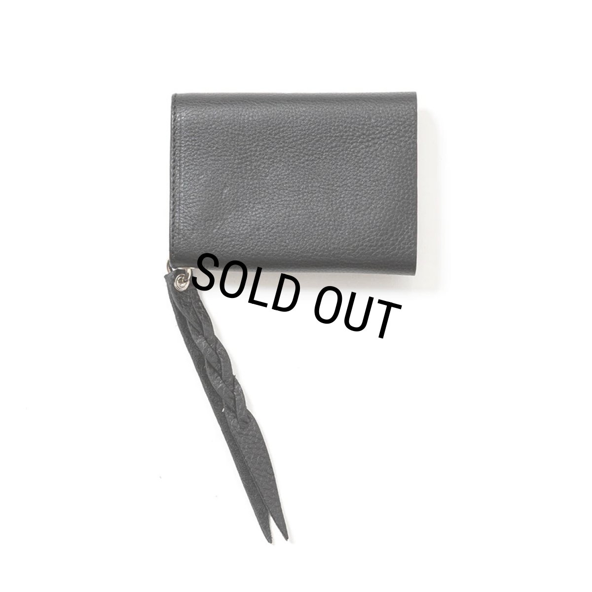 画像2: CALEE/PLANE LEATHER FLAP HALF WALLET＜STUDS CHARM＞（BLACK）［ハーフウォレット-23秋冬］ (2)