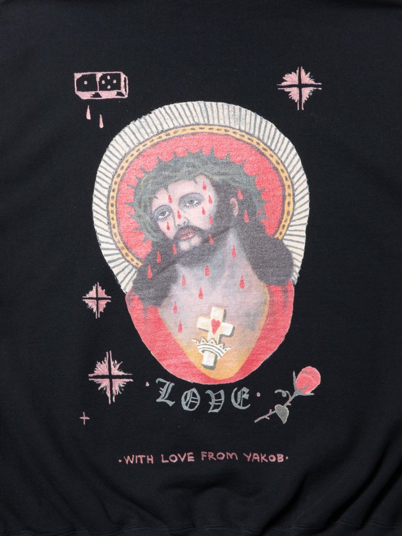 画像3: COOTIE PRODUCTIONS/Open End Yarn Sweat Hoodie（JESUS）（Black）［スウェットフーディー-23秋冬］