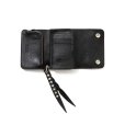 画像4: CALEE/PLANE LEATHER FLAP HALF WALLET＜STUDS CHARM＞（BLACK）［ハーフウォレット-23秋冬］