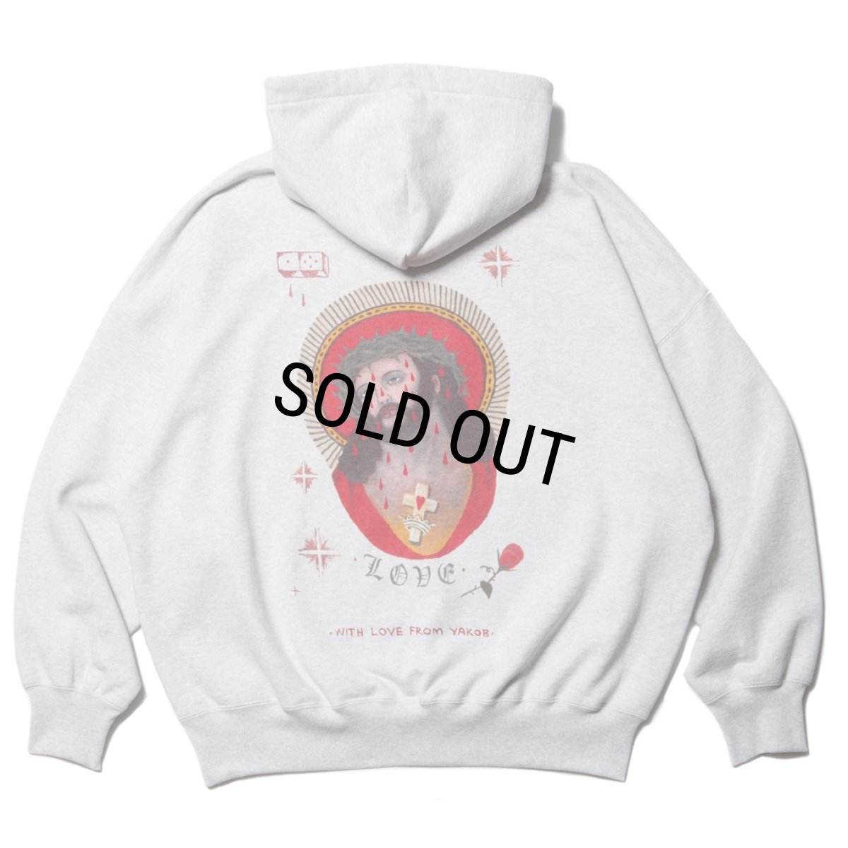 画像1: COOTIE PRODUCTIONS/Open End Yarn Sweat Hoodie（JESUS）（Oatmeal）［スウェットフーディー-23秋冬］ (1)