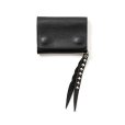 画像1: CALEE/PLANE LEATHER FLAP HALF WALLET＜STUDS CHARM＞（BLACK）［ハーフウォレット-23秋冬］ (1)