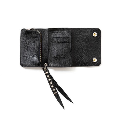 他の写真2: CALEE/PLANE LEATHER FLAP HALF WALLET＜STUDS CHARM＞（BLACK）［ハーフウォレット-23秋冬］