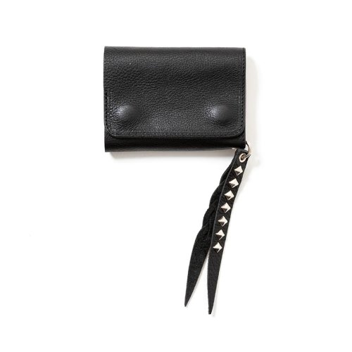 他の写真1: CALEE/PLANE LEATHER FLAP HALF WALLET＜STUDS CHARM＞（BLACK）［ハーフウォレット-23秋冬］