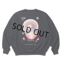 COOTIE PRODUCTIONS/Open End Yarn Sweat Crew（JESUS）（Black）［スウェットクルー-23秋冬］