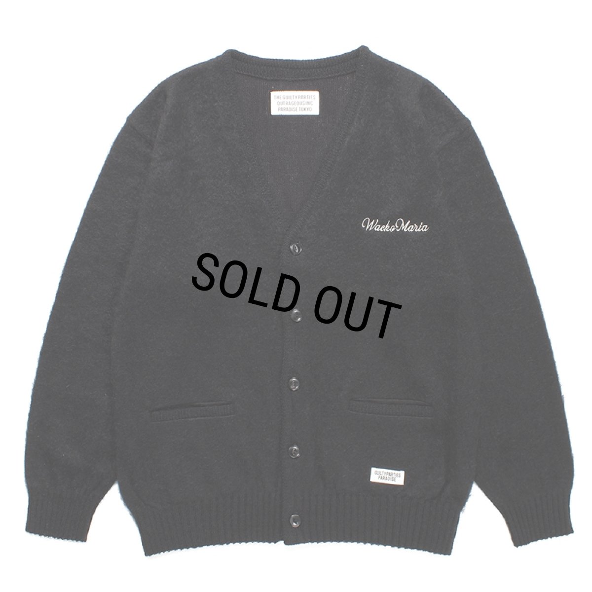 画像1: WACKO MARIA/MOHAIR KNIT CARDIGAN（BLACK）［モヘアカーディガン-23秋冬］ (1)