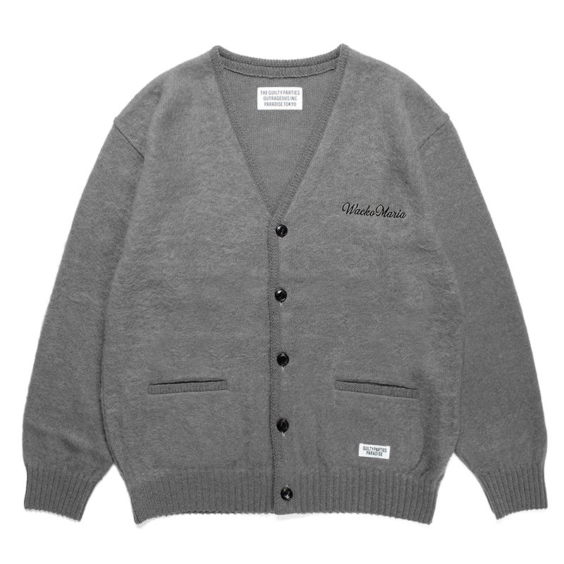 画像1: WACKO MARIA/MOHAIR KNIT CARDIGAN（GRAY）［モヘアカーディガン-23秋冬］