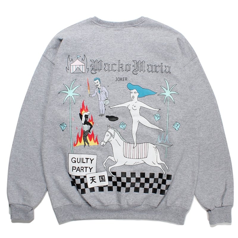 画像2: WACKO MARIA/世界平和プロジェクト / SWEAT SHIRT（GRAY）［クルーネックスウェット-23秋冬］