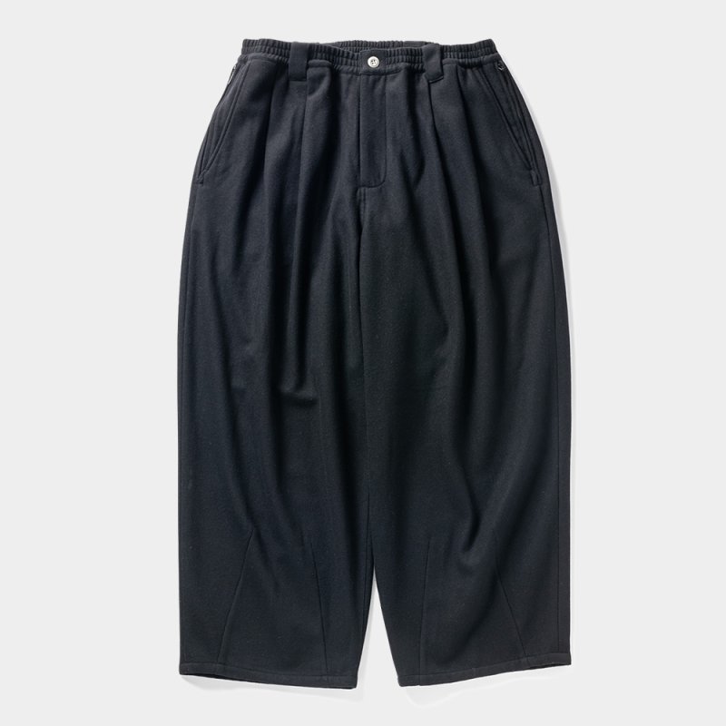 画像1: TIGHTBOOTH/WOOL BAGGY SLACKS（Black） 【20%OFF】［ウールバギースラックス-23秋冬］
