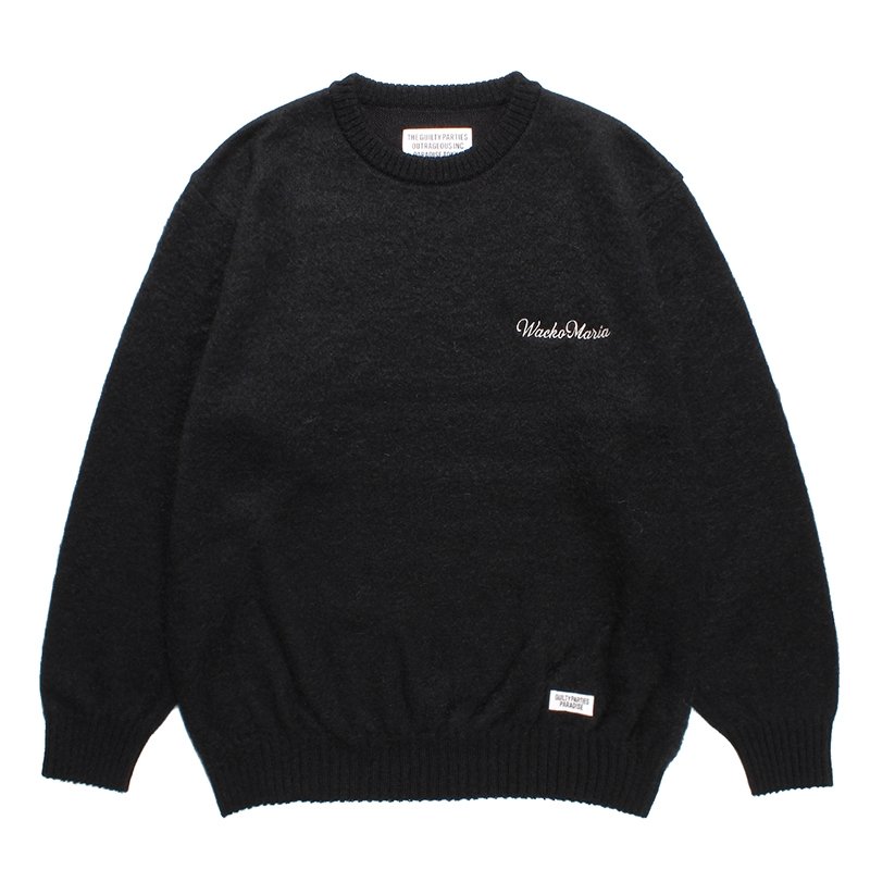 画像1: WACKO MARIA/MOHAIR KNIT SWEATER（BLACK）［モヘアセーター-23秋冬］