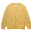 画像1: WACKO MARIA/MOHAIR KNIT CARDIGAN（YELLOW）［モヘアカーディガン-23秋冬］ (1)