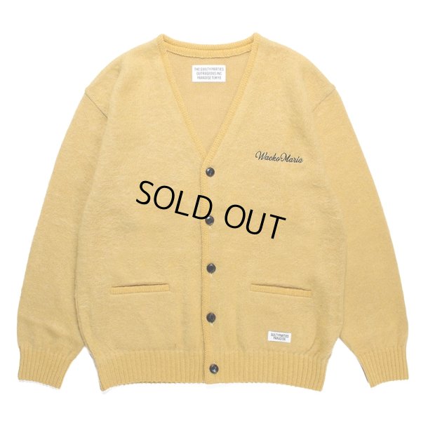 画像1: WACKO MARIA/MOHAIR KNIT CARDIGAN（YELLOW）［モヘアカーディガン-23秋冬］