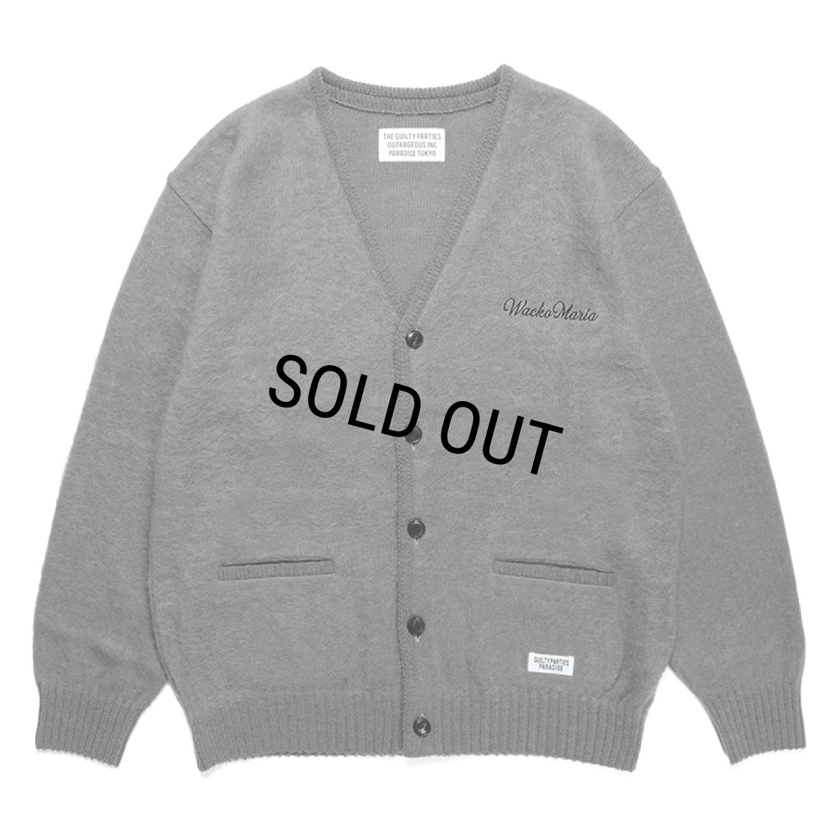 画像1: WACKO MARIA/MOHAIR KNIT CARDIGAN（GRAY）［モヘアカーディガン-23秋冬］ (1)
