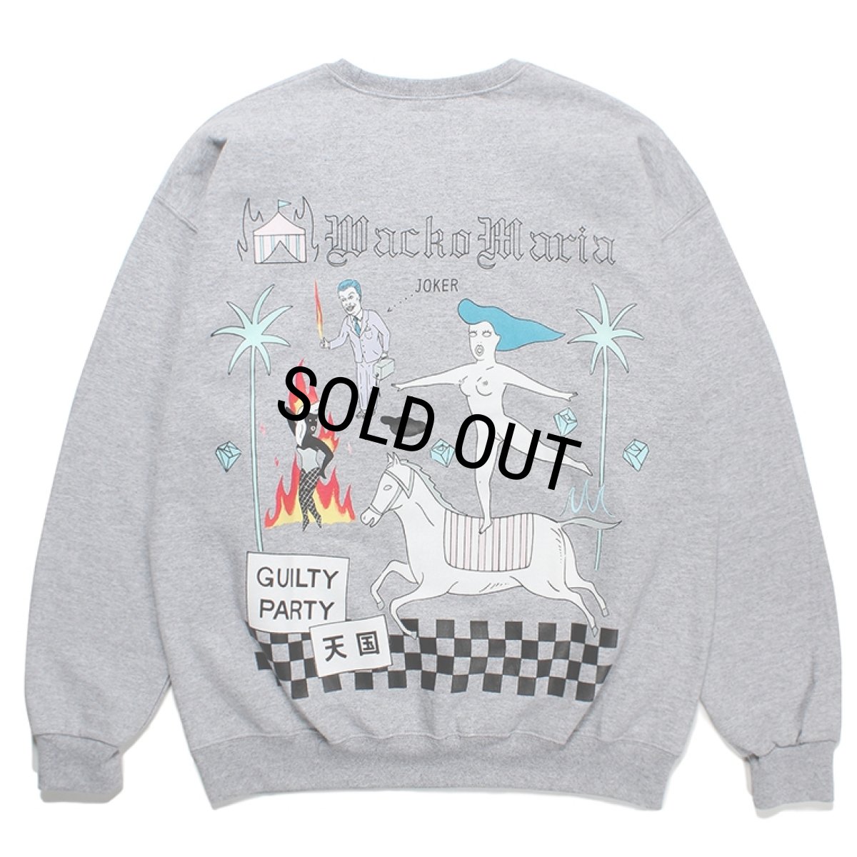 画像1: WACKO MARIA/世界平和プロジェクト / SWEAT SHIRT（GRAY）［クルーネックスウェット-23秋冬］ (1)