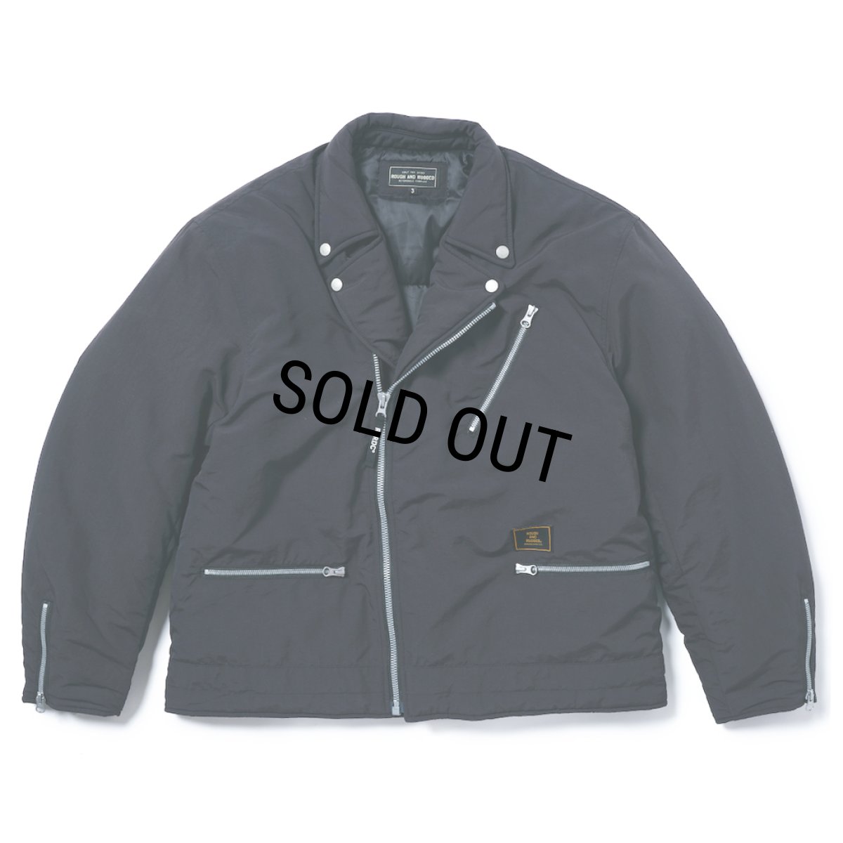 画像1: 【50%OFF】ROUGH AND RUGGED/DOUBLES（BLACK）［ナイロンダブルライダースJKT-23秋冬］ (1)