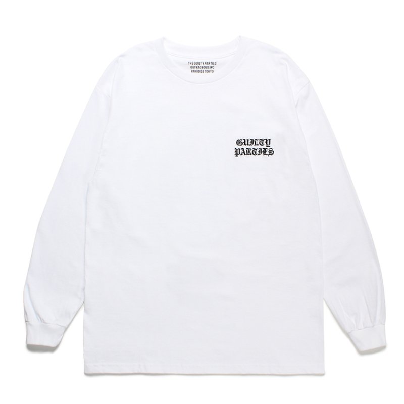 画像1: WACKO MARIA/LONG SLEEVE T-SHIRT（WHITE）［刺繍長袖T-23秋冬］