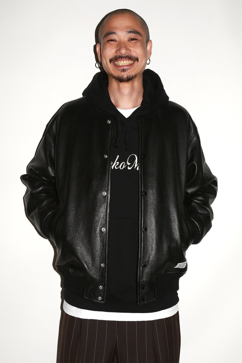 画像3: WACKO MARIA/LEATHER VARSITY JACKET（BLACK）［レザーヴァーシティJKT-23秋冬］