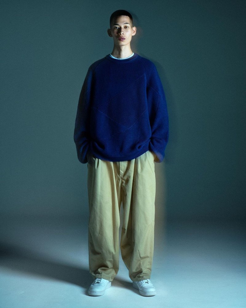 画像3: TIGHTBOOTH/SPLICE KNIT SWEATER（Blue）［ニットセーター-23秋冬］