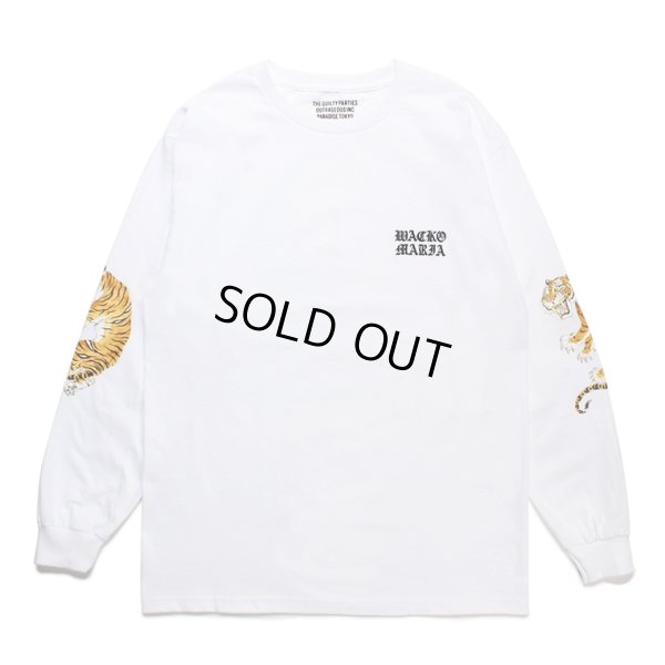 画像1: WACKO MARIA/TIM LEHI / LONG SLEEVE T-SHIRT（WHITE）［刺繍+プリント長袖T-23秋冬］