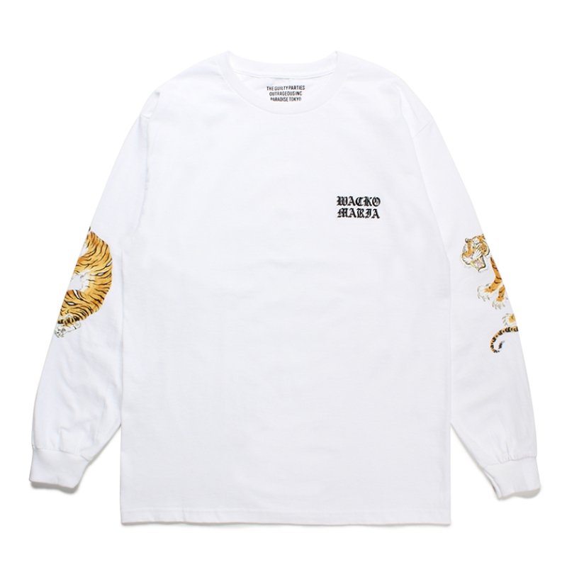 画像1: WACKO MARIA/TIM LEHI / LONG SLEEVE T-SHIRT（WHITE）［刺繍+プリント長袖T-23秋冬］