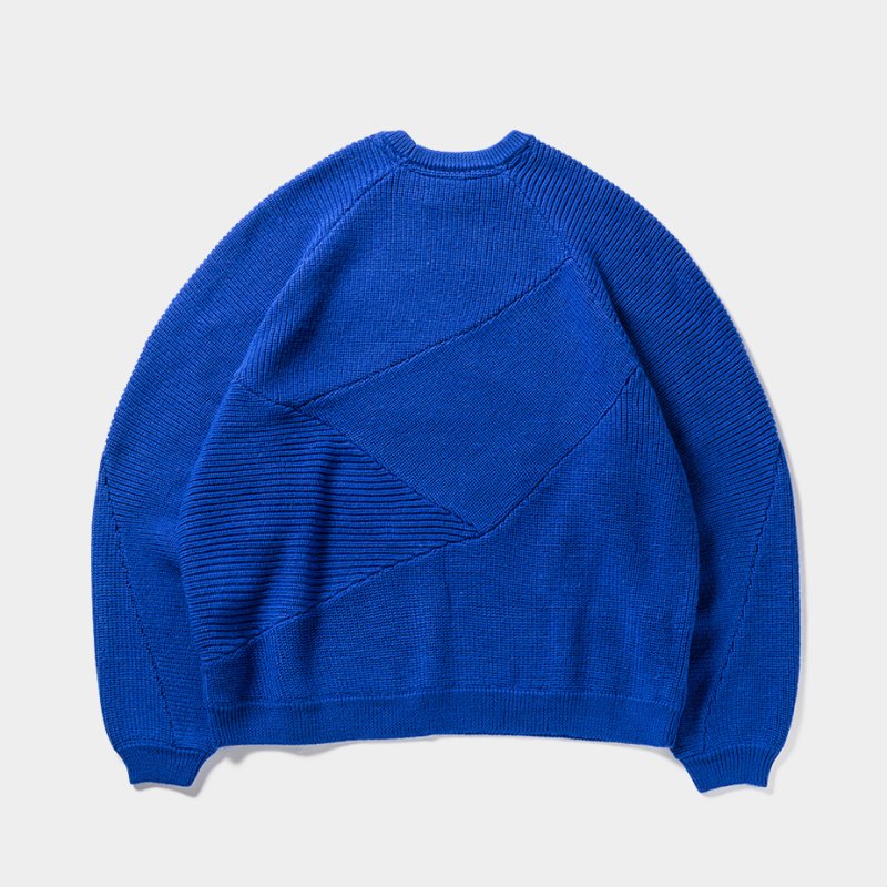 画像2: TIGHTBOOTH/SPLICE KNIT SWEATER（Blue）［ニットセーター-23秋冬］