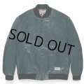 WACKO MARIA/LEATHER VARSITY JACKET（BLUE）［レザーヴァーシティJKT-23秋冬］
