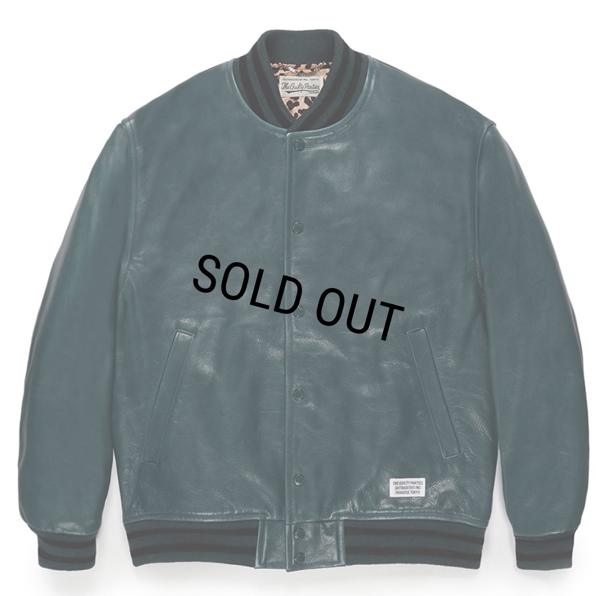 画像1: WACKO MARIA/LEATHER VARSITY JACKET（BLUE）［レザーヴァーシティJKT-23秋冬］ (1)