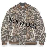 WACKO MARIA/FAUX LEOPARD FUR VARSITY JACKET（BEIGE）［レオパードファーヴァーシティJKT-23秋冬］