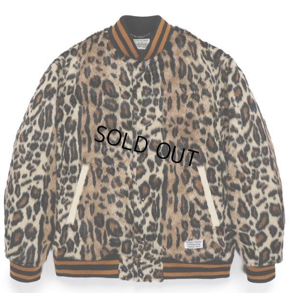 画像1: WACKO MARIA/FAUX LEOPARD FUR VARSITY JACKET（BEIGE）［レオパードファーヴァーシティJKT-23秋冬］