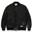 画像1: WACKO MARIA/LEATHER VARSITY JACKET（BLACK）［レザーヴァーシティJKT-23秋冬］ (1)