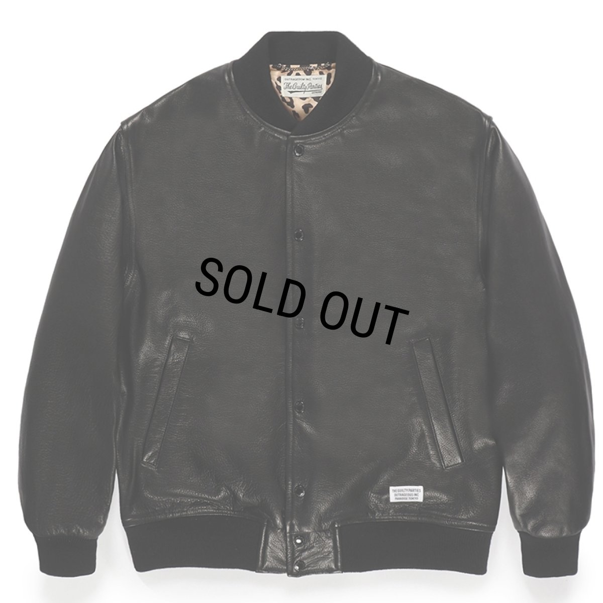 画像1: WACKO MARIA/LEATHER VARSITY JACKET（BLACK）［レザーヴァーシティJKT-23秋冬］ (1)