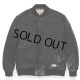 WACKO MARIA/LEATHER VARSITY JACKET（BLACK）［レザーヴァーシティJKT-23秋冬］