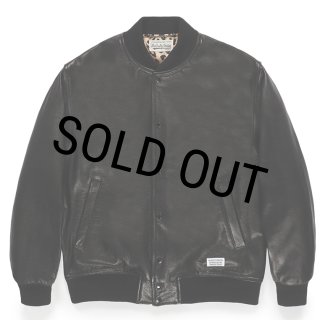 ジャケット・アウター WACKO MARIA LEATHER VARSITY JACKET S WACKO MARIA/LEATHER VARSITY JACKET（BLACK）［レザーヴァー