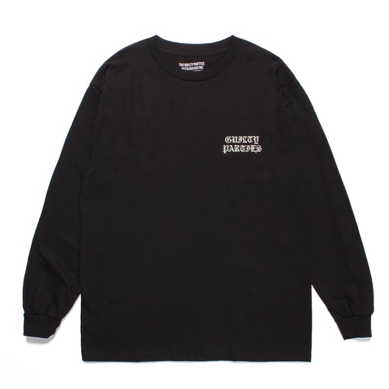 画像1: WACKO MARIA/LONG SLEEVE T-SHIRT（BLACK）［刺繍長袖T-23秋冬］