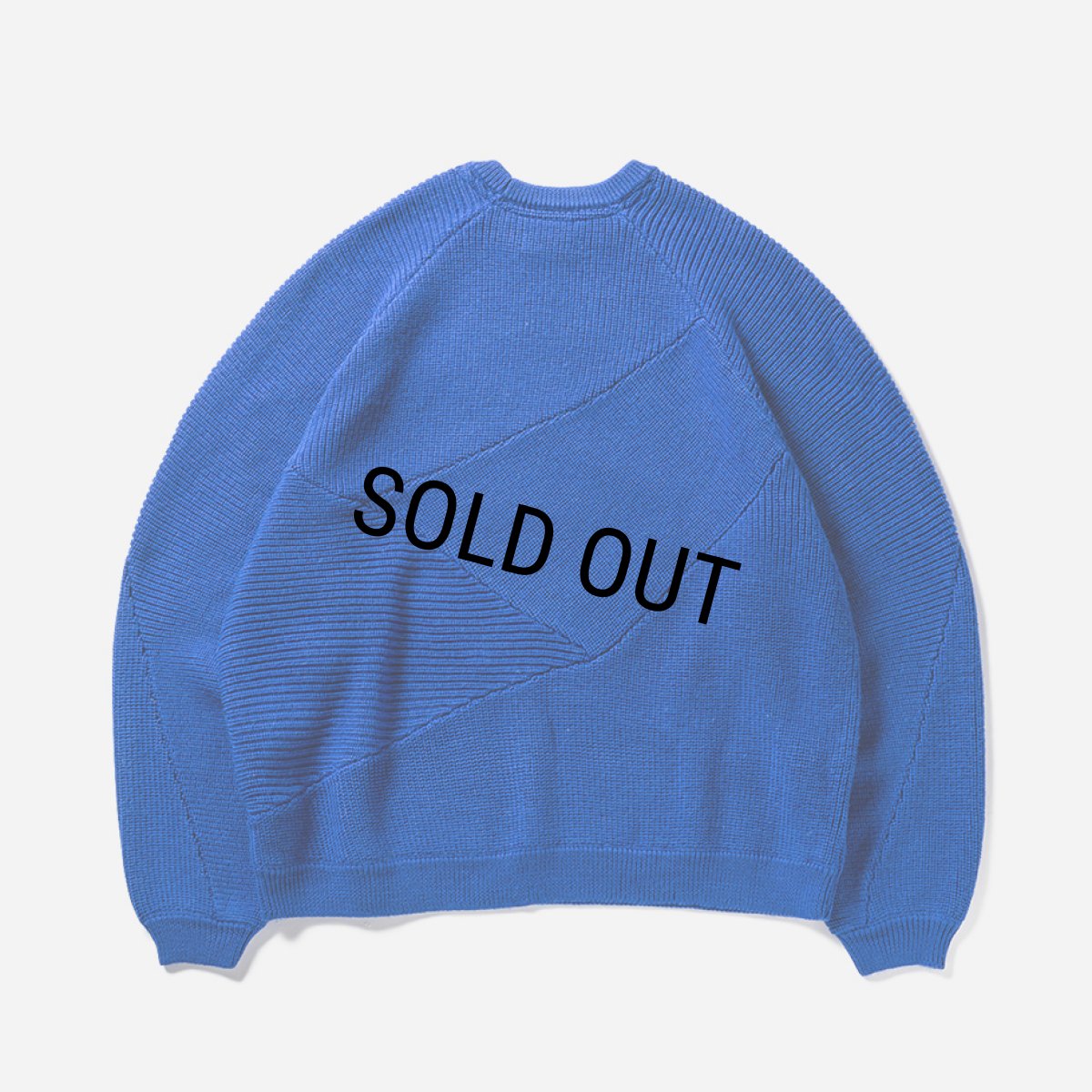 画像2: TIGHTBOOTH/SPLICE KNIT SWEATER（Blue）［ニットセーター-23秋冬］ (2)