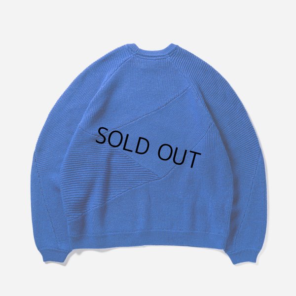 画像2: TIGHTBOOTH/SPLICE KNIT SWEATER（Blue）［ニットセーター-23秋冬］