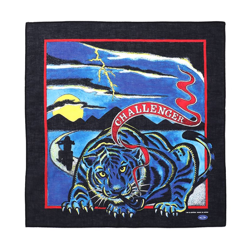 画像1: CHALLENGER/BD TIGER BANDANA（BLACK）［タイガーバンダナ-23秋冬］