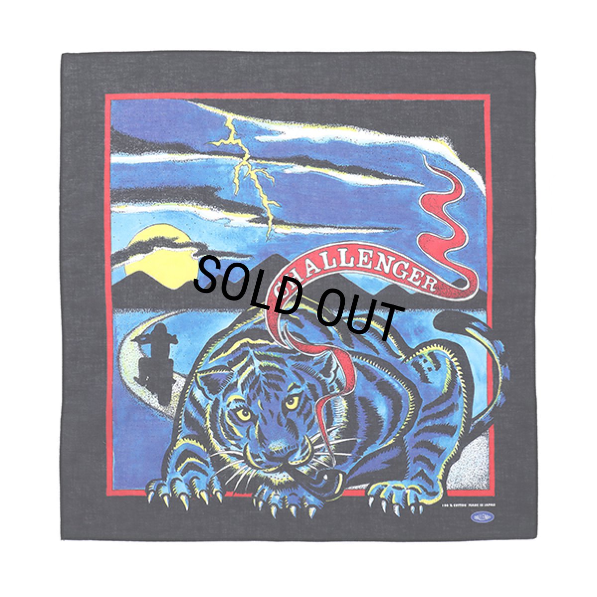 画像1: CHALLENGER/BD TIGER BANDANA（BLACK）［タイガーバンダナ-23秋冬］ (1)