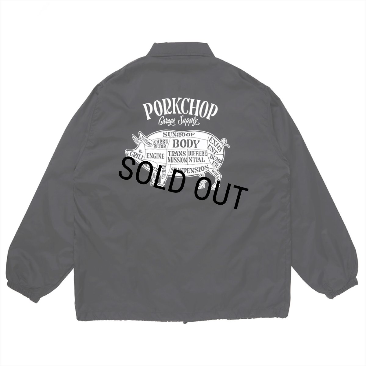 画像1: PORKCHOP/PORK BACK COACH JKT（BLACK/WHITE）［コーチJKT-23秋冬］ (1)