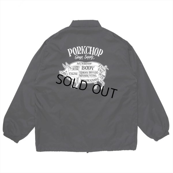 画像1: PORKCHOP/PORK BACK COACH JKT（BLACK/WHITE）［コーチJKT-23秋冬］