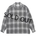 WACKO MARIA/OMBRE CHECK OPEN COLLAR SHIRT（GRAY）［オンブレチェックオープンカラーシャツ-23秋冬］